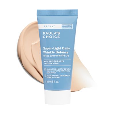 Paula&#39;s Choice RESIST Super-Light Daily Wrinkle Defense SPF 30 Matte Tinted Face Moisturizer, UVA &amp; UVB Protection, Mineral Sunscreen for Oily Skin, Fragrance-Free &amp; Paraben-Free