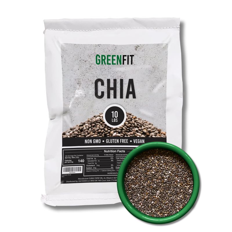 Premium Bulk Chia Seeds (10Lbs Bag) A Grade Chia Nutrient-Packed Superfood Non-GMO Gluten-Free Chia Seeds Bulk Vegan