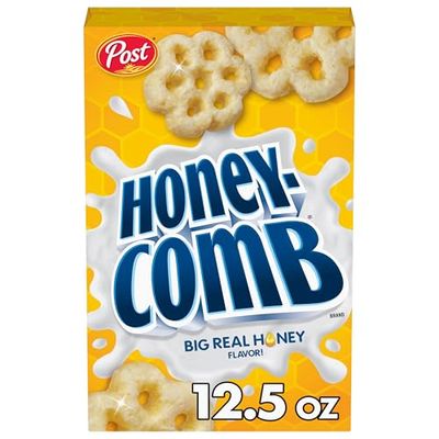 Post Honeycomb Cereal, Honey Flavored Sweetened Corn and Oat Cereal, 12.5 OZ Box