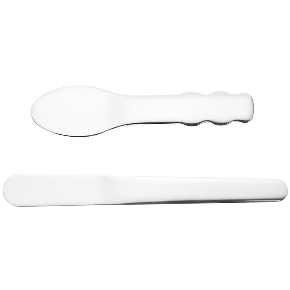 Facial Skin Care Products 2pcs Stainless Steel Makeup Spatula Small Spoon Skin Caring Tool Spatula for Makeup Korean Makeup