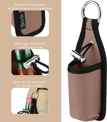 Beautyflier 2oz/60ML Hot Sauce Sleeve Holder, Portable Bottle Belt Holder for Tabasco &amp; Sriracha, for the Hot Sauce Lover's Essential, Holder Only (Light BrownOrange)