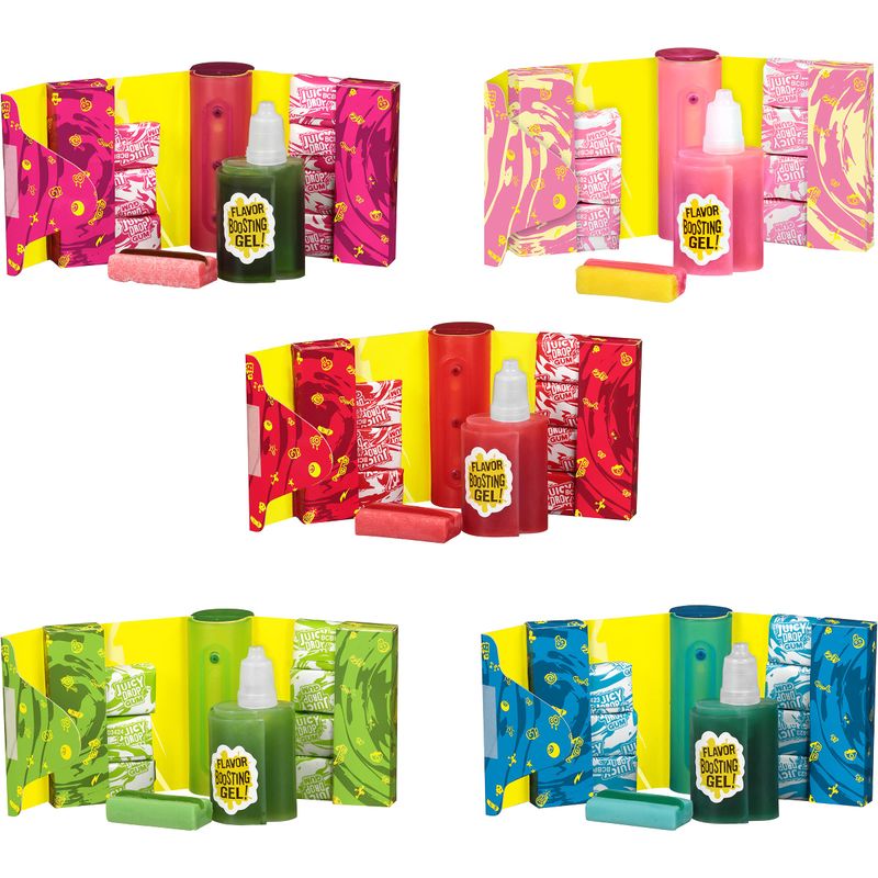 Juicy Drop Easter Bulk Gum with Sour Candy Gel, 8 Count, Pack of 16 Sweet and Sour Fun Candy Gum in Assorted Fruity Flavors For Easter Basket Stuffers, Party Favors, Treats and Gifts for Kids