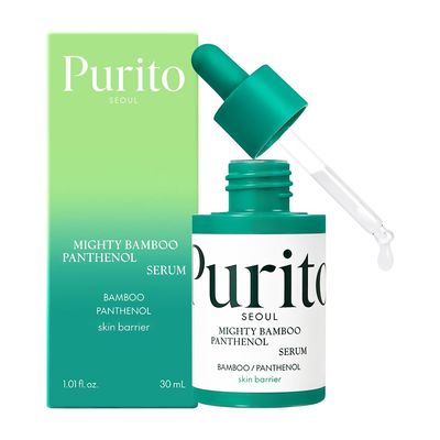 PURITO Mighty Bamboo Panthenol Serum, Glow Serum, Moisture Barrier Repair, for All Skin Types, Fast Absorbing, Deep Hydration, Glass Skin, Vegan &amp; Cruelty-Free, Korean Skincare 1.01 fl.oz / 30 mL
