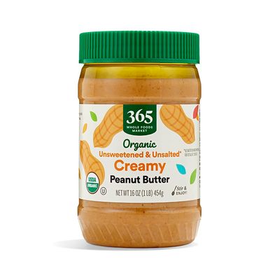 365 by Whole Foods Market, Organic Creamy Peanut Butter No Salt Added, 16 Ounce