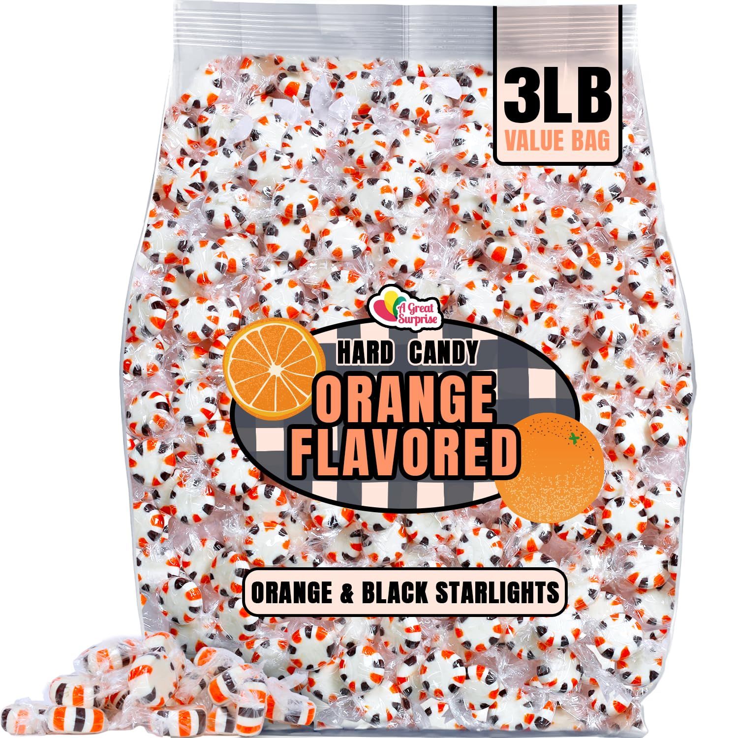 Orange Bulk Candy - 3 Pounds - Bulk Fall Themed Candies - Orange Fruit Flavored Suckers