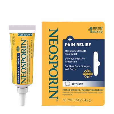 Neosporin Maximum-Strength Pain Relief Dual Action Ointment, First Aid Topical Antibiotic &amp; Analgesic Ointment for 24-Hour Infection Protection with Bacitracin Zinc &amp; Pramoxine HCl,.5 oz