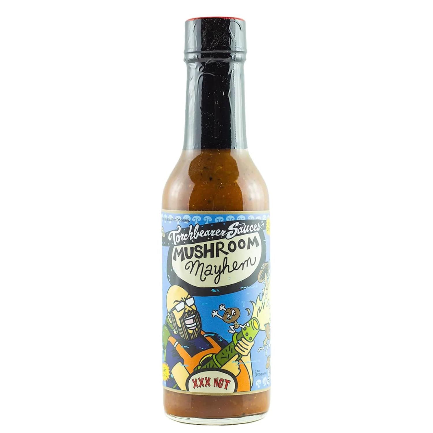Mushroom Mayhem by Torchbearer Sauces, Medium Heat Hot Sauce With Flavors Of Umami, Shiitake Mushroom &amp; Habanero Pepper, Made With All Natural Ingredients, 5 fl oz Bottle (1-Pack)