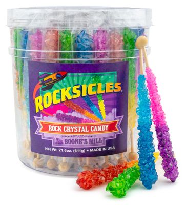 Boone&#39;s Mill Rocksicles - 36 Extra Large Rock Candy Sticks - Assorted Double Flavors