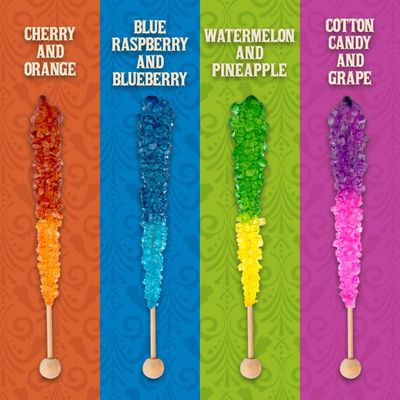 Boone's Mill Rocksicles - 36 Extra Large Rock Candy Sticks - Assorted Double Flavors