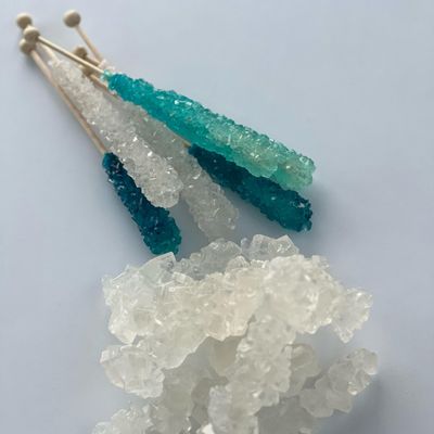 Classic Rock Candy Sticks Individually wrapped, by SweetNest Candy (18 Count, Frozen Ice (Blue, Light Blue &amp; White))