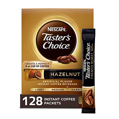 Nescafe Taster&#39;s Choice Instant Coffee Beverage, Hazelnut, 16 count (Pack of 8)