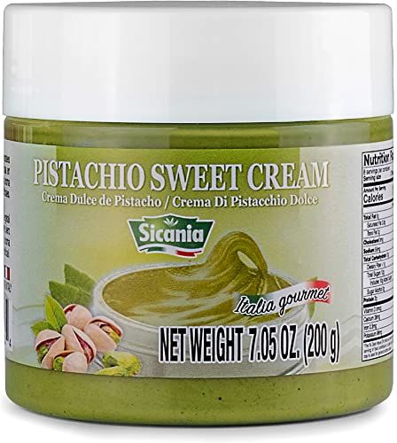 SICANIA - Premium Pistachio Cream, 7.05 oz (200g) - Authentic Italian, Gluten-Free, Non-GMO - Gourmet Spread for Desserts, Pastries, Dubai Pistachio Chocolate Bar &amp; More
