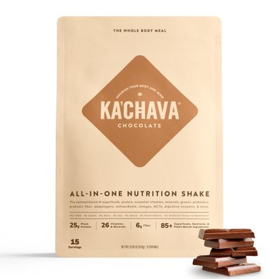 KaChava All-In-One Nutrition Shake Blend, 85 Superfoods &amp; Nutrients, Meal Replacement, Greens Plant-Based Superfood Powder Protein Drink, Digestive Enzymes &amp; Probiotics, Vegan Dairy Gluten Free, 2lb