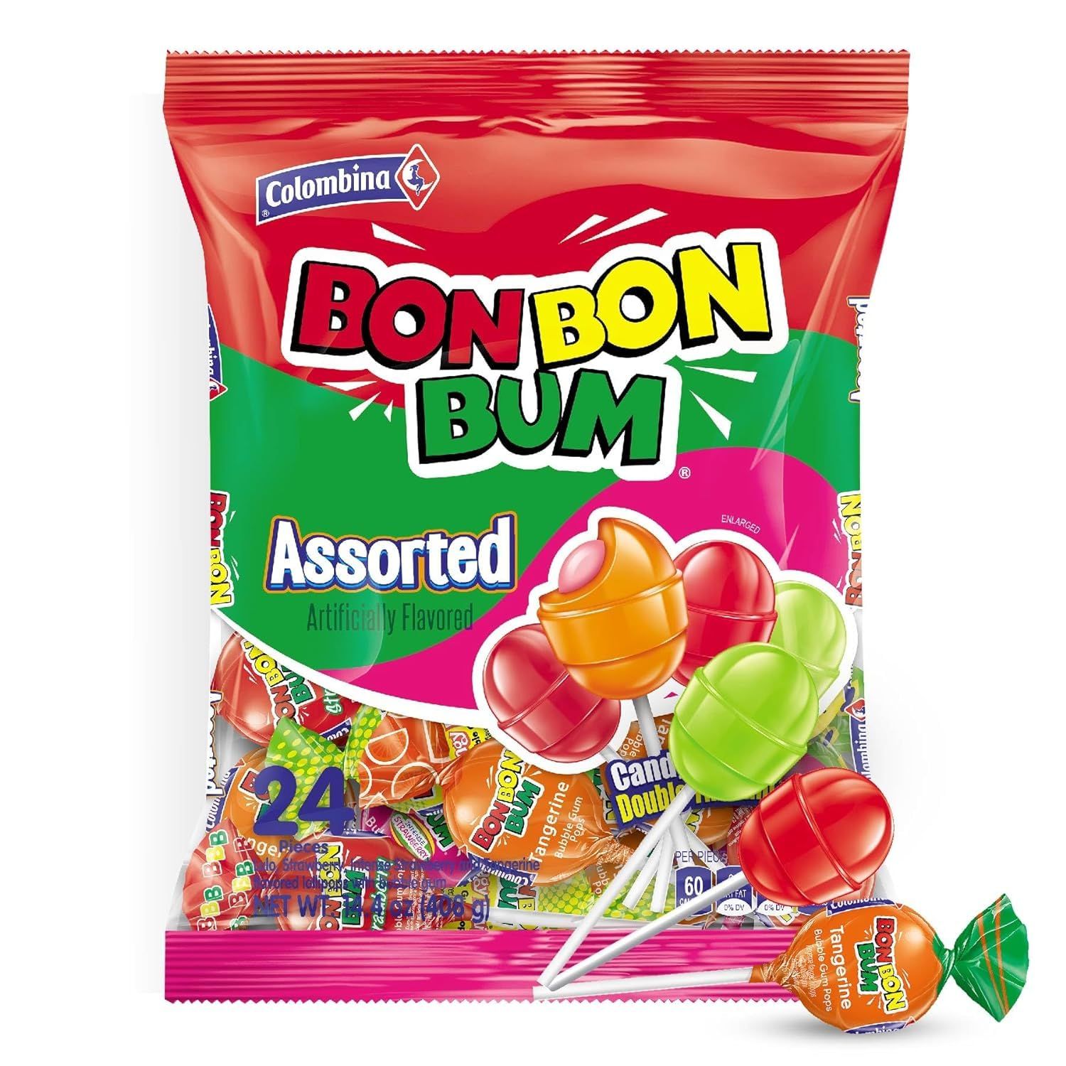 24 lollipop Bon Bon Bum (assorted) vegan friendly