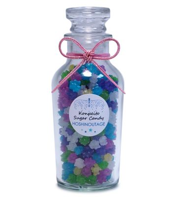 HOSHINOUTAGE Konpeito Japanese Star Sugar Candy Glass Bottle series Amanogawa 3.17oz 90g