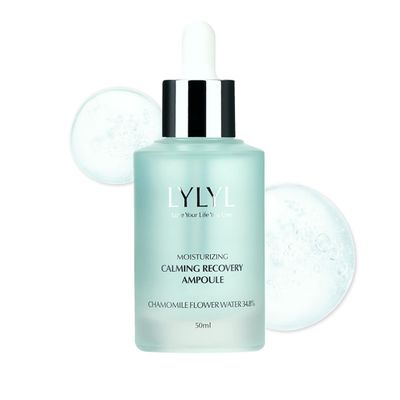 LYLYL Calming Recovery Ampoule, 72 Hour Moisture Barrier, 7 Protein Peptides, Over 20% Liposome, Soothing &amp; Hydrating Effect for Dry/Sensitive Skin, No Oil, Korean Skincare, 1.69 fl.oz/50ml