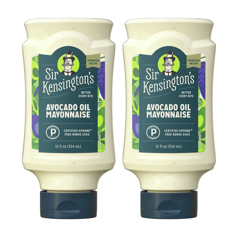 Sir Kensington&#39;s Mayonnaise Avocado Oil Mayo 2 Count Keto Diet &amp; Paleo Diet Certified Gluten Free &amp; Non-GMO Project Verified Condiment 12 oz