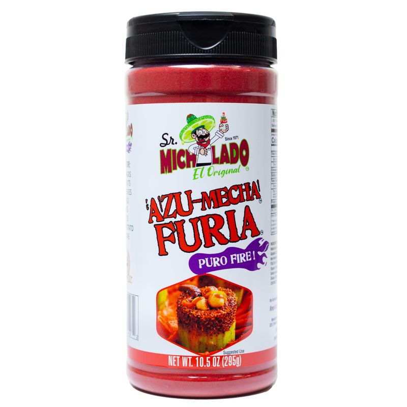 Azu-Mecha FURIA Snack Seasoning - Sr. Michelado - Bottle Snack Flavor powder - Use for Snacks, Fruits, Veggies, Wings, Fries, Tacos, Baked Potato, Ceviche, etc