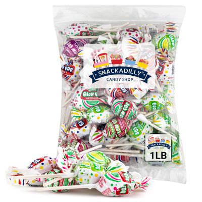 BlowPops 1lb Bubble Gum Filled Pops - Assorted Flavors - Watermelon Cherry Grape Sour Apple Strawberry