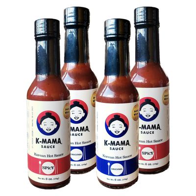 K-Mama All-Purpose Gochujang Korean Hot Sauce: 4-Pack 6oz (Original &amp; Spicy)