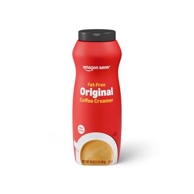 Amazon Saver, Original Fat-Free Coffee Creamer, 16 Oz (Previously Happy Belly, Packaging May Vary)