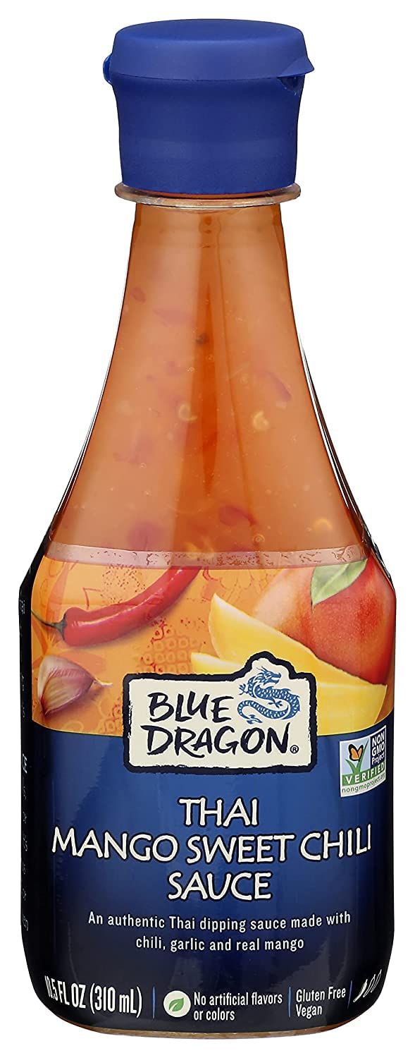Blue Dragon Thai Mango Sweet Chili Sauce, Dipping Sauce, Marinade, Squeezy Bottle, Gluten Free, Vegan, 10.5 Ounce (Pack of 6)