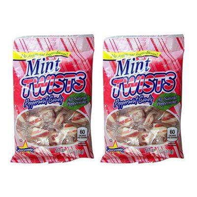 Candy Mints Hard Peppermint Candy Twists Individually Wrapped Mint Candies, 5 Ounce, Pack of 2