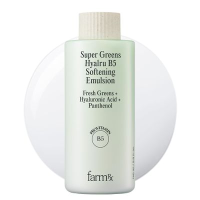 Farm Rx Super Greens Hyalru B5 Softening Emulsion (5fl oz) - Lightweight, Hydrating, Balancing, Soothing Moisturizer. Korean Skin Care. Hyaluronic Acid, Panthenol, Vegan.