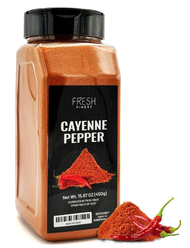 Fresh Finest Cayenne Pepper Powder 15.87 oz Bold Flavor All Natural Red Pepper Spice 50,000 SHU Heat, Commercial and Home Cooking