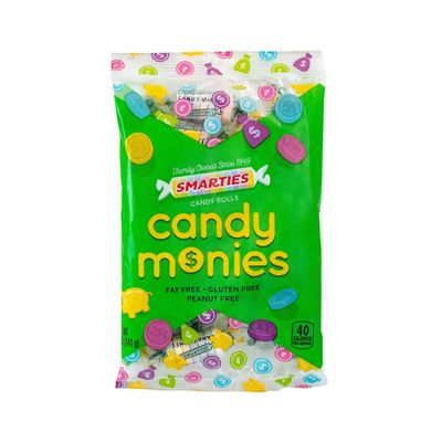 Smarties Candy Money Assorted Flavor Bulk Candy Rolls Vegan Gluten Free Currency Themed Rolls Peanut Free Delicious Halloween Treat Hard Candy Bags Family Owned Since 1949-5 oz Pack of 1
