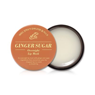 ETUDE Ginger Sugar Overnight Lip Mask 25g Korean Lip Sleeping Mask Skin Care Smooth and Moist Lips Natural Ingredients Nourish &amp; Hydrate Ginger Shea Butter Give Moisturizing Effect