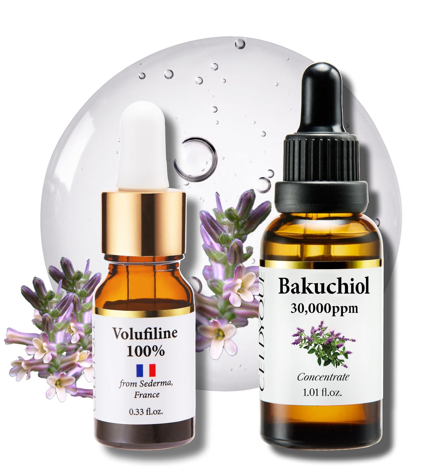 CELDYQUE 100% Pure Volufiline &amp; Bakuchiol 30,000 ppm Concentrate Serum - Skin Firming Solution High Potency Retinol Alternative Anti-Wrinkle Boosts Collagen for Aging Sagging Mature Skin