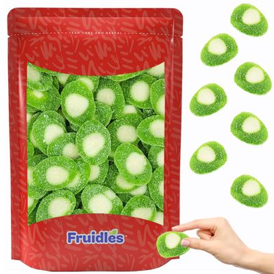 Fruidles Sour Kiwi Slices, Soft Chewy Gummy Candy, Fat-Free (Half-Pound)