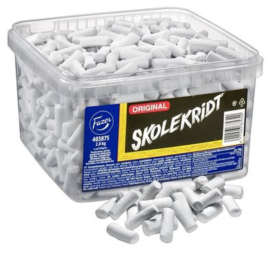 Fazer Skolekridt (School Chalk) - Original - Finnish - Liquorice - Salmiak - Torpedoes - Dragees - Candy - Box 2,0 kg