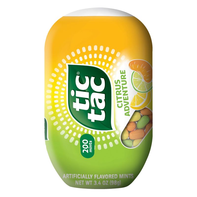 Tic Tac Citrus Adventure Mints, 8 Bottle Packs, On-the-Go Refreshment, Stocking Stuffers, 3.4 oz Each