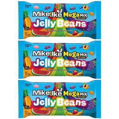 Jelly Beans Mega Mix Mike and Ikes 14 Ounce, Pack of 3, Delicious Variety of Flavors, Great for Easter Baskets, Perfect for Everyone, Classic Taste