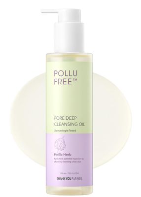 THANKYOU FARMER Pollufree Pore Deep Cleansing Oil - SPF Cleanser, Korean Perilla Herb, Makeup Blackhead Remover, Dermatologist Tested, Korean Oil Cleanser 7.03 fl.oz. 200ml