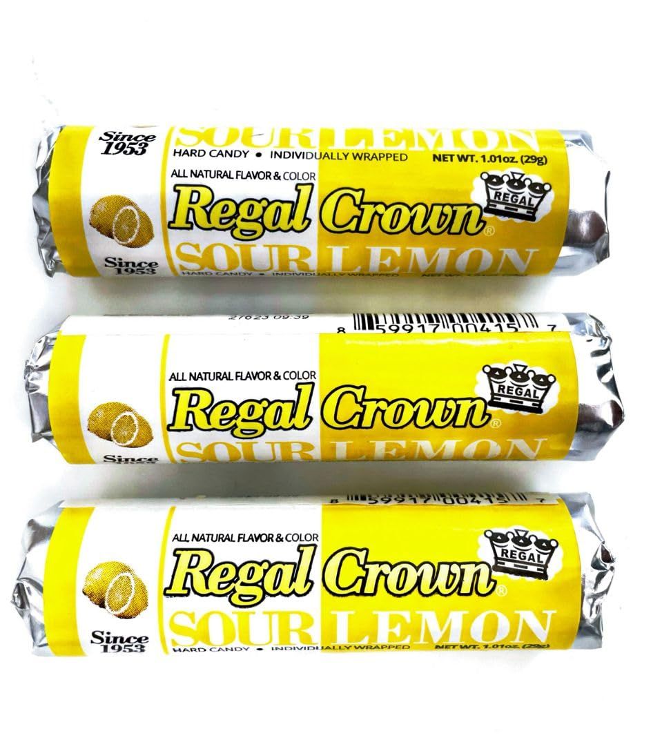 Regal Crown Hard Candy Rolls - Sour Lemon 24 ct - PACK OF 3