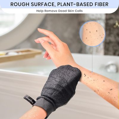 SimpleField Korean Exfoliating Mitt for Remove Dead Skin. 100% Viscose Deep Kessa Exfoliating Glove for Body Scrub, Keratosis Pilaris and Self Tanning. Easily Smooth Skin Surface. (1 Piece)