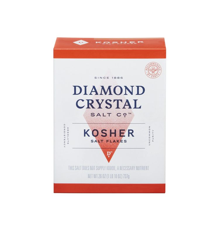 Diamond Crystal Kosher Salt Flakes - Full Flavor, No Additives and Less Sodium - Staple for Professional Chefs and Home Cooks 26 Ounce (New Packaging)