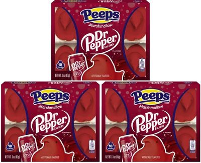 PEEPS Easter Marshmallow Chicks, Variety Pack, 10 Count (Assorted Flavors &amp; Colors) (3 count, Dr. Pepper Chicks Marshmallow Peeps)