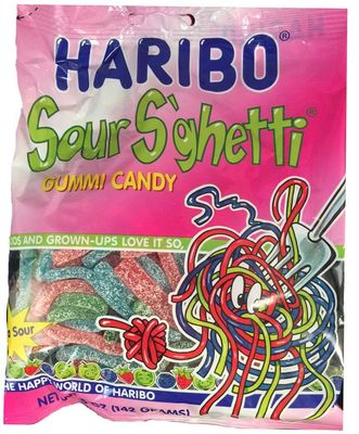 Haribo Sour S&#39;ghetti Gummi Candy, 5 oz, (Pack of 2)