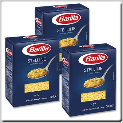 Barilla Stelline Made in Italy 16.7 Oz (500g) (Pack of 3)