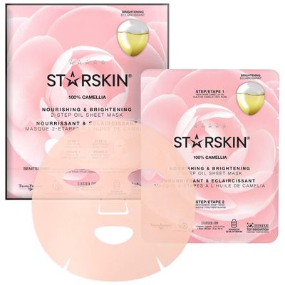 STARSKIN 2-Step Oil Sheet Mask, Award Winning Korean Face Mask, Nourishing &amp; Brightening, Camellia, 25ml