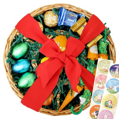 Easter Gift Basket Eggs, Truffles and Sticker, Chocolate Candy Gifts for Him and Her ? Tray for Wife, Husband, Kids, Friends, Men, Women
