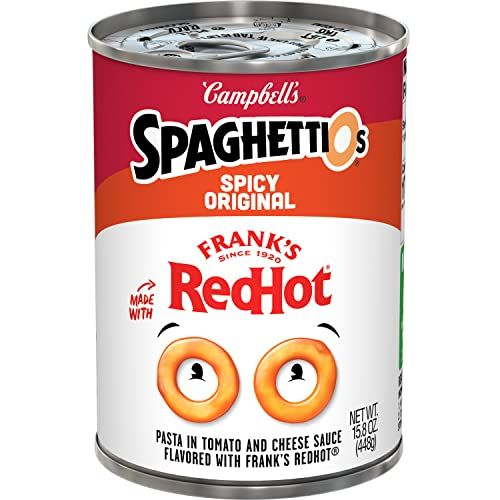 SpaghettiOs Spicy Original made with Frank&#39;s RedHot, Canned Pasta, 15.8 oz Can
