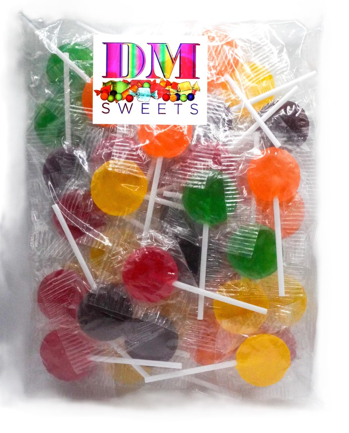 Assorted Fruit Flavored Rainbow Lollipops - 2 lbs of Fresh Individually Wrapped Sweet Red Yellow Orange Green Purple Lollipops