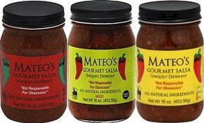 Mateo&#39;s Gourmet Salsa 16oz Glass Jar (Pack of 3) Select Heat Level Below (Sampler Pack with 1 of each Heat Level)