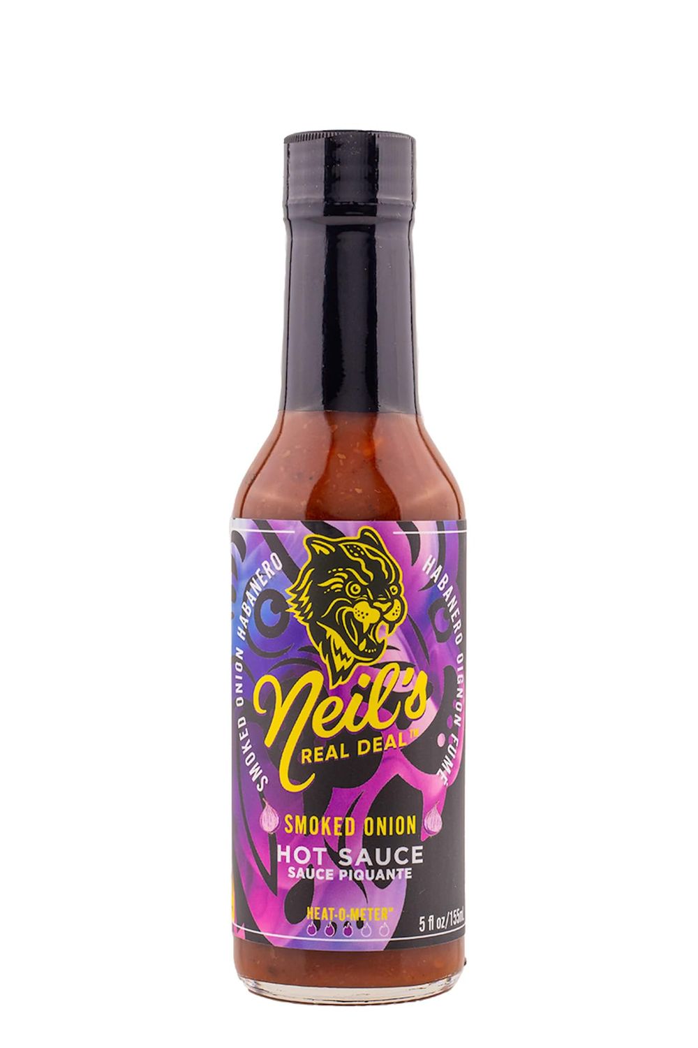 Smoked Onion Hot Sauce By Neil&#39;s Real Deal, Mild Hot Sauce With Flavors Of Smoked Onion, Garlic &amp; Habanero Peppers, Made With All Natural Ingredients, 5 fl oz Bottle (1-Pack)