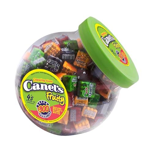 Canel&#39;s 4-Piece Gum Pack Jar in Fruit Flavors - Cherry, Banana, Grape, and Apple, 300 Count